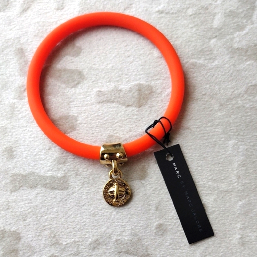 Marc By Marc Jacobs Vibrant Orange Bracelet with Gold Accent
